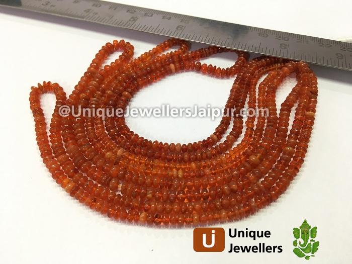 Fire Opal Smooth Roundelle Beads